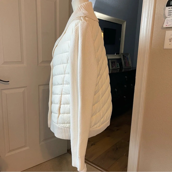 NWOT Talbots Sweater Sleeve Puffer Jacket Ivory Sz M - Picture 8 of 12